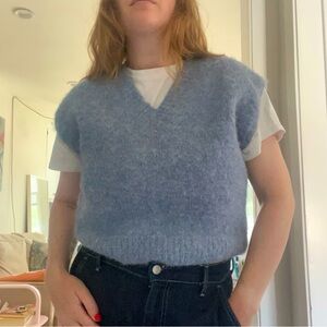 Oak + Fort baby blue sweater vest